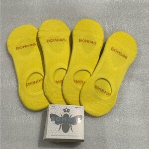 Bombas Bright Yellow No-Show Socks Medium 4 Ct Lot